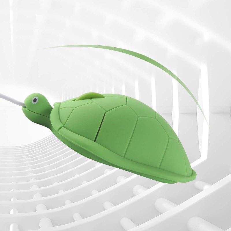 elec Space Cute Animal Turtle Shape USB Wired Corded Mouse Optical Mice for Notebook PC Laptop Computer 1200DPI 3 Buttons with 3.6 Feet Cord (Green) - Image 2